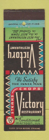 Matchbook Cover - Victory Restaurant Mattoon IL