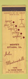Matchbook Cover - Jules Monterastelli Restaurant Monte's Ottawa IL