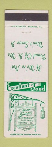 Matchbook Cover - Green Lantern Restaurant Sterling IL