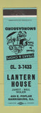 Matchbook Cover - Lantern House Harrisburg IL
