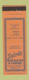 Matchbook Cover - Spiro's Restaurant Lounge Alsip IL