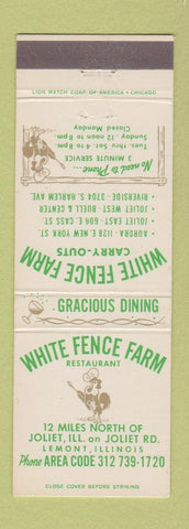 Matchbook Cover - White Fence Farm Lemont IL