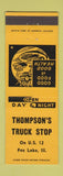 Matchbook Cover - Thompson's Truck Stop Fox Lake IL