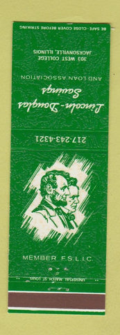 Matchbook Cover - Lincoln Douglas Savings Jacksonville IL