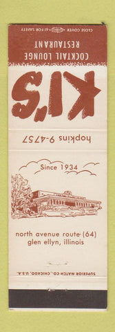 Matchbook Cover - Ki's Restaurant Glen Ellyn IL