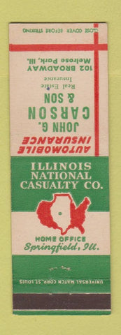 Matchbook Cover - John Carson Son Real Estate Insurance Melrose Park IL