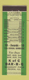 Matchbook Cover Knights of Columbus BBQ Peoria IL raffle Dodge Hudson Ford Cars