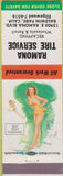 Matchbook Cover - Ramona Tire Service Baldwin Park CA pinup