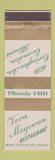 Matchbook Cover - Vera Megowen Restaurant Evanston IL