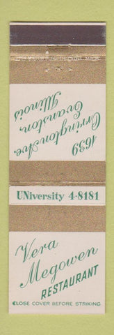 Matchbook Cover - Vera Megowen Restaurant Evanston IL