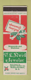 Matchbook Cover - VL Reid Jewelry Rutherfordton NC Christmas