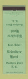 Matchbook Cover - Belvedere Hotel Southern Pines NC