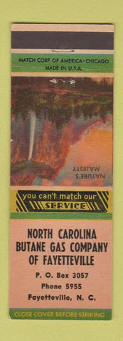 Matchbook Cover - North Carolina Butane Gas Fayetteville NC