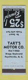 Matchbook Cover - Tart's Motor Company Fayetteville NC