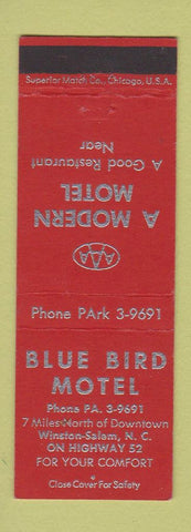 Matchbook Cover - Blue Bird Motel Winston Salem NC
