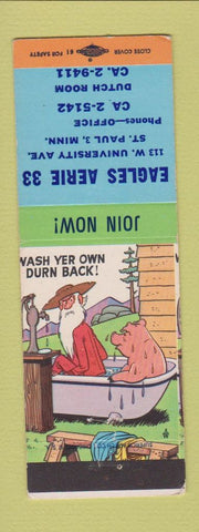 Matchbook Cover - Eagles Club St Paul MN hillbilly