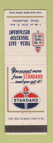 Matchbook Cover - Standard oil gas Tulsa East OK