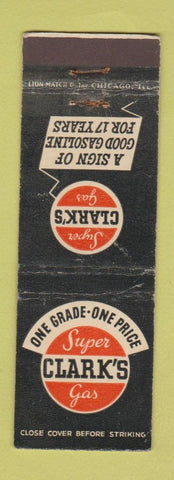 Matchbook Cover - Clark's oil gas WEAR