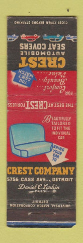 Matchbook Cover - Crest Auto Seat Covers Detroit MI WEAR