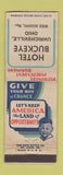 Matchbook Cover - Hotel Buckeye Uhrichsville OH Mike Hissong WEAR