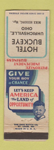 Matchbook Cover - Hotel Buckeye Uhrichsville OH Mike Hissong WEAR