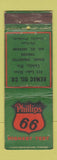 Matchbook Cover - Phillips 66 oil gas Bemac Cudahy WI WORN