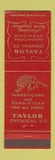 Matchbook Cover - Taylor Chemical Insecticides Agriculture Aberdeen NC