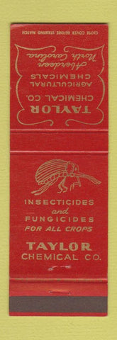 Matchbook Cover - Taylor Chemical Insecticides Agriculture Aberdeen NC