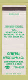 Matchbook Cover - General Office Supply Lenoir NC