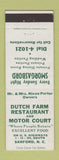 Matchbook Cover - Dutch Farm Restaurant Motor Court Sanford NC