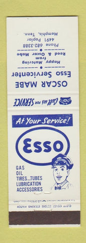 Matchbook Cover - Esso oil gas Memphis TN Oscar Mabe