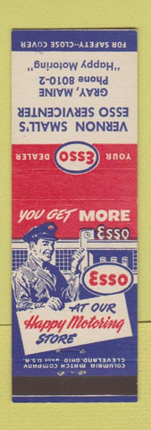 Matchbook Cover - Esso oil gas Vernon Small's Gray ME