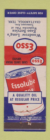 Matchbook Cover - Esso oil gas Woodrow Long's Chattanooga TN