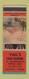 Matchbook Cover - Vail's Esso oil gas Dedham MA WEAR