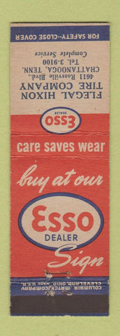 Matchbook Cover - Esso oil gas Flegal Hixon Tire Chattanooga TN