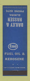 Matchbook Cover - Esso oil gas Bailey Hassen Elmira NY
