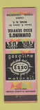 Matchbook Cover - Esso oil gas Cumming's Rome NY