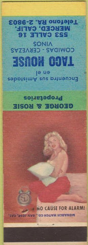 Matchbook Cover - Taco House Merced CA pinup