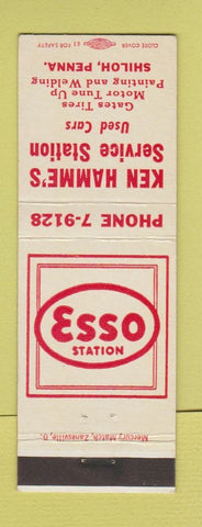 Matchbook Cover - Esso oil gas Ken Hamme's Shiloh PA