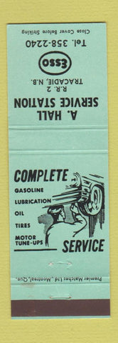 Matchbook Cover - Esso oil gas A Hall Tracadie NB