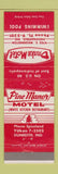 Matchbook Cover - Drake Motel Indianapolis IN Pine Manor Motel Dunreith IN