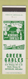 Matchbook Cover - Green Gables Restaurant Reynolds IN