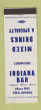 Matchbook Cover - Indiana Bar Peru IN
