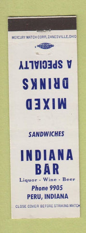 Matchbook Cover - Indiana Bar Peru IN