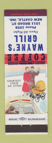 Matchbook Cover - Wayne's Grill New Castle IN