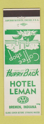 Matchbook Cover - Hotel Leman Bremen IN