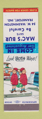 Matchbook Cover - Mac's Bur Frankfort IN
