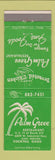 Matchbook Cover - Palm Grove Restaurant Gary IN