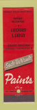 Matchbook Cover - Seck DeVault Paints Eisert's Grocery Brookston IN