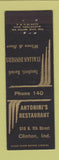 Matchbook Cover - Antonini's Restaurant Italian Clinton IN low phone #